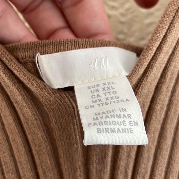 H&M tan knit tank dress with back slit NWOT, - Picture 6 of 11